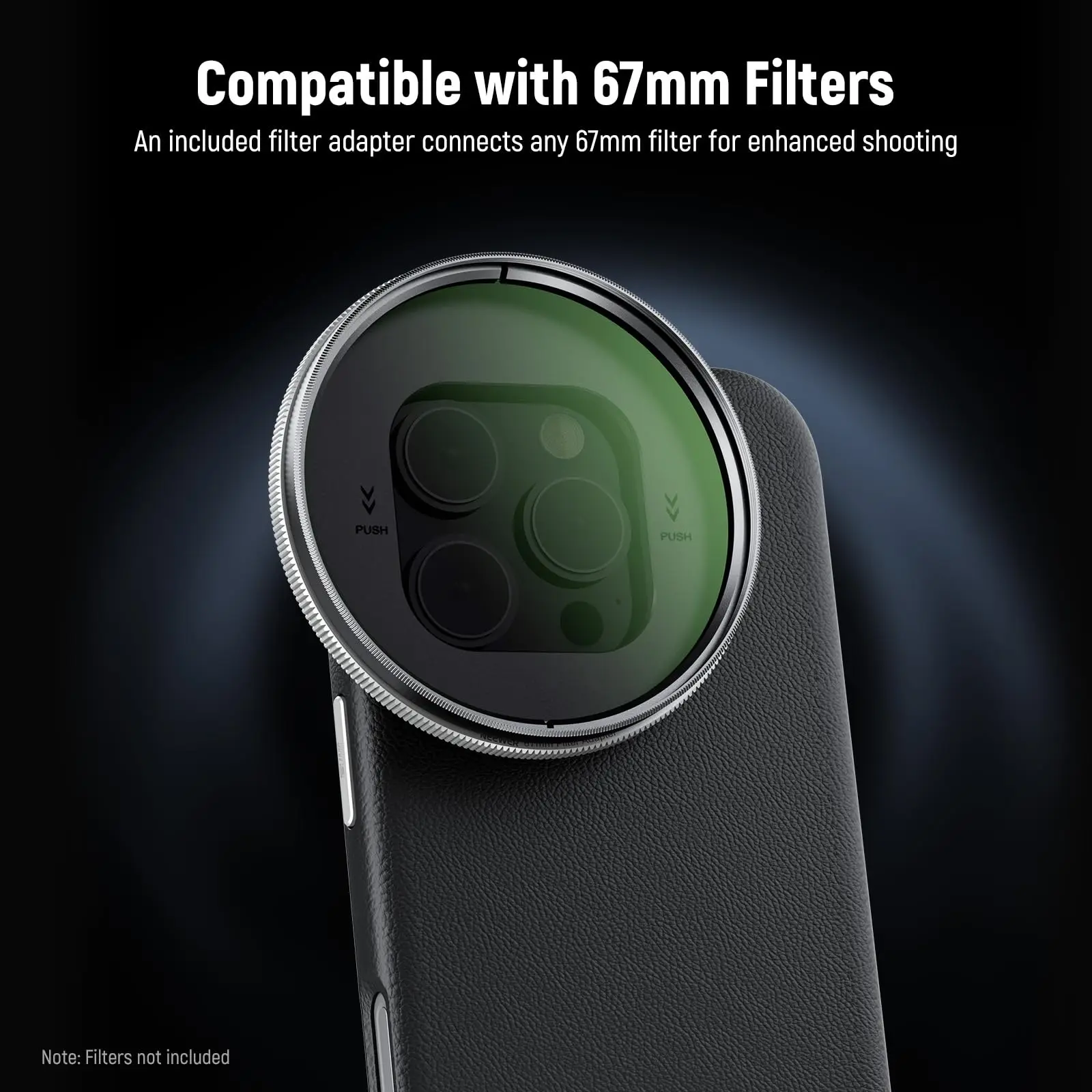 حافظة هاتف جديدة لهاتف آيفون 16 برو 16 برو ماكس من مادة البولي يوريثان الحراري/الكمبيوتر الشخصي مع حامل عدسة 17 ملم، محول فلتر 67 ملم