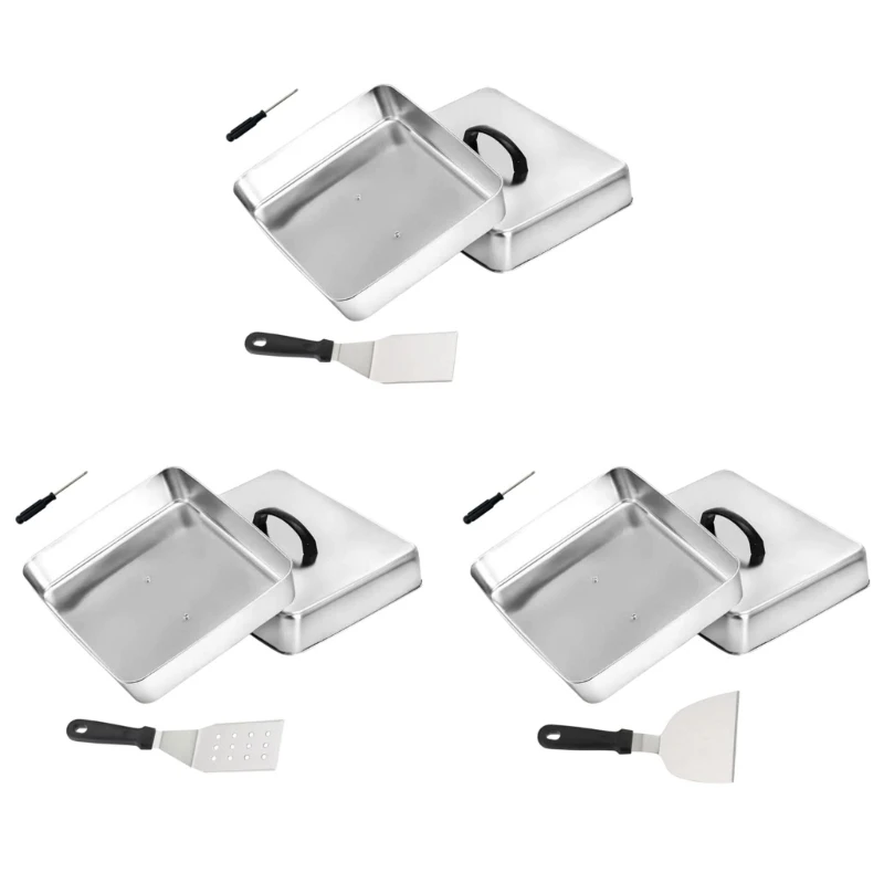 547F Square Cooking Cover for Flat Top Meals with Top Handle, Metal Build, and Melting Use for Home and Camp Cooking