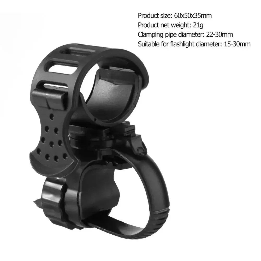 2021 Torch Clip Mount Bicycle Front Light Bracket Flashlight Holder 360Rotation With antiskid rubber waterproof Bike accessories