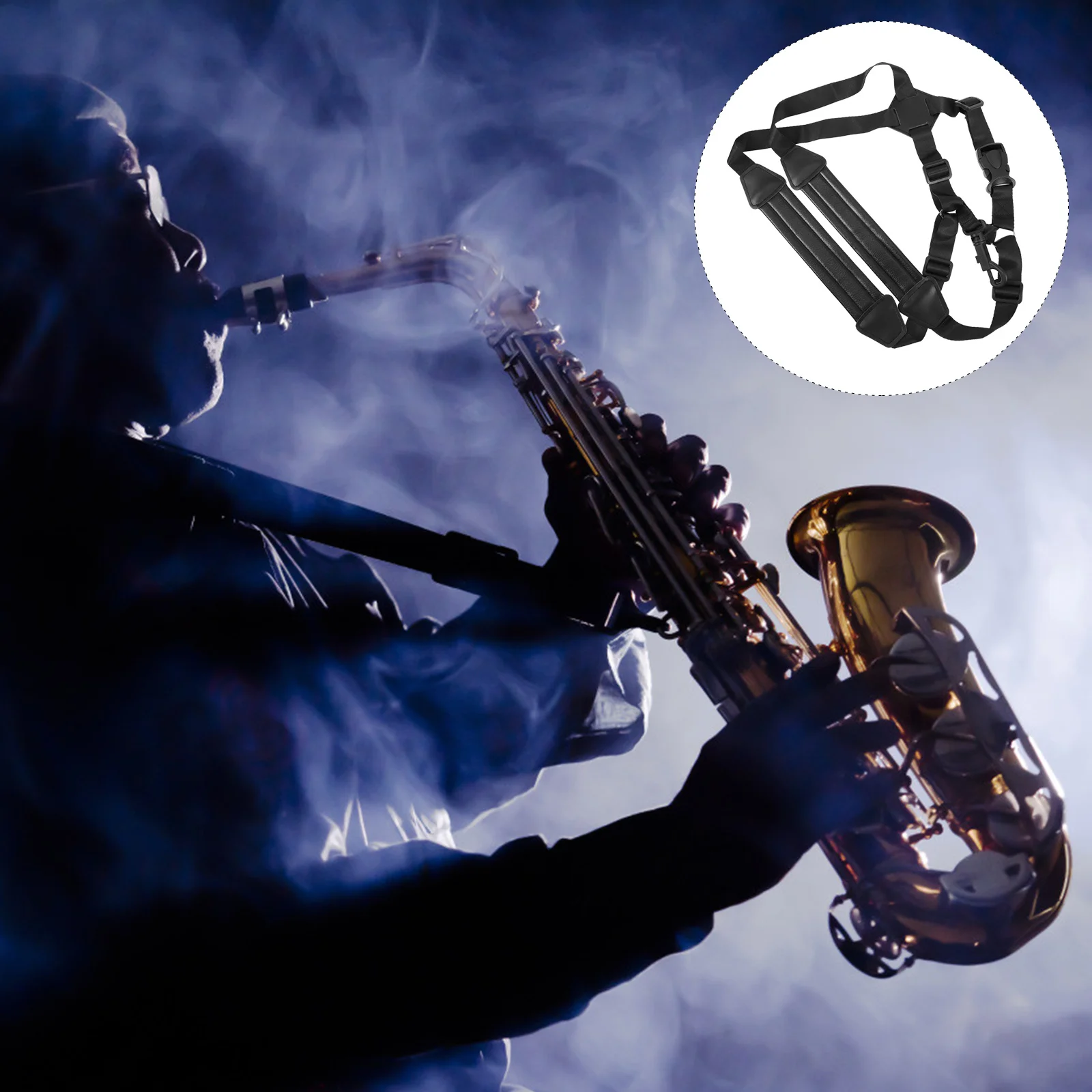 

Black Adjustable Sax Strap Comfortable and Durable for Beginners with Even Weight Distribution Sax Strap Saxophone Belt