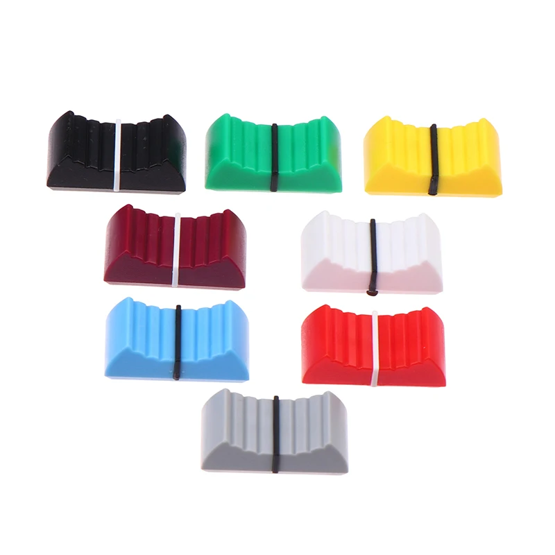 10PCS Plastic Mixer Push Key Cap Fader Knob Cap Touch Sensitive Slider Ribbed Mixer Desk Switch Knob Cap