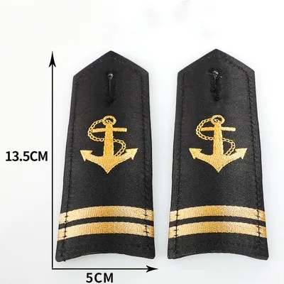 선박 선원 선장 유니폼 자수 휘장 계급 엠블럼 어깨 패치 미국 선장 장교 빈티지 배지