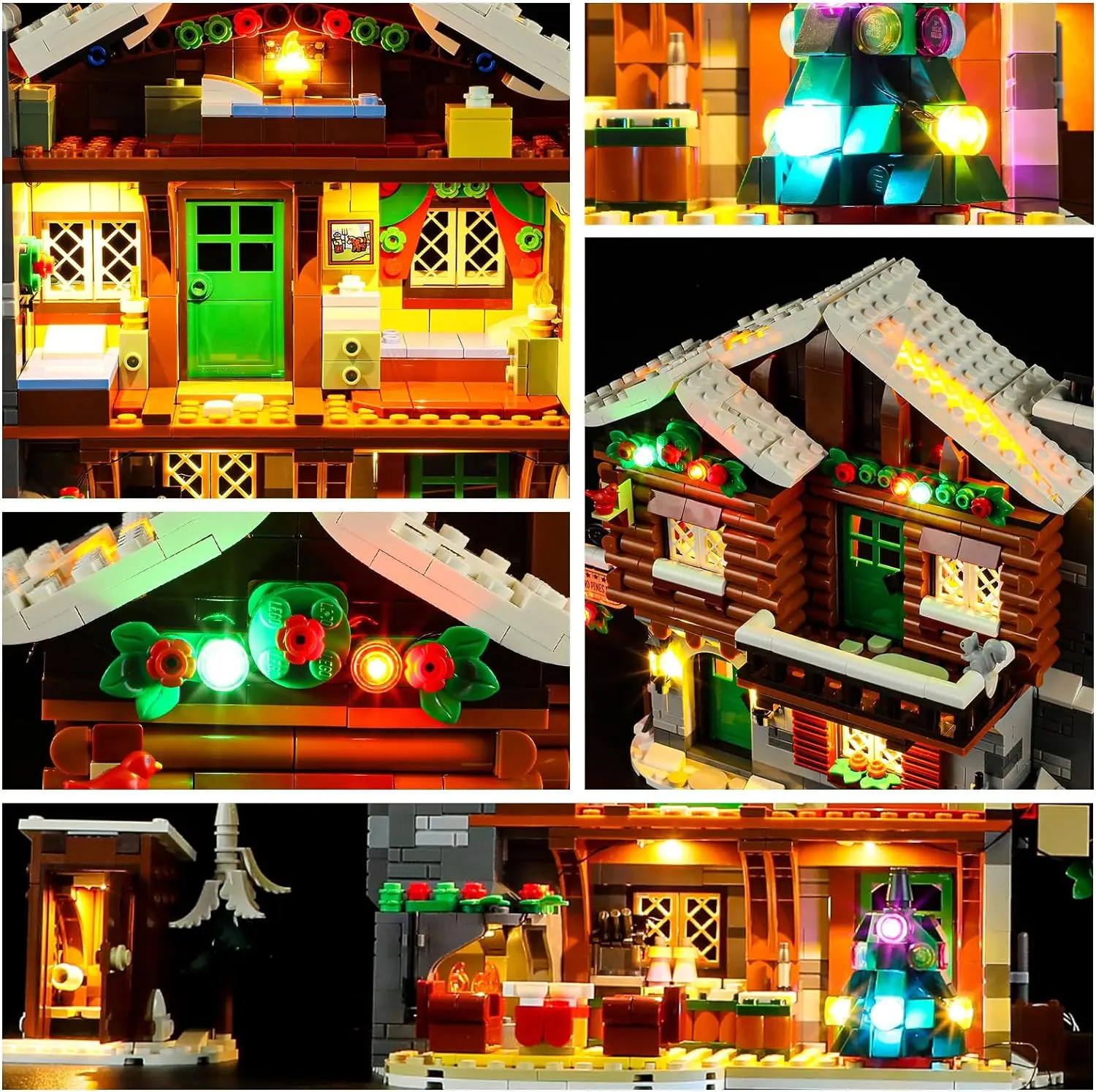 Hprosper 5V LED Light for 10325 Icons Alpine Lodge Decorative Lamp With Battery Box (Not Include Lego Building Blocks)