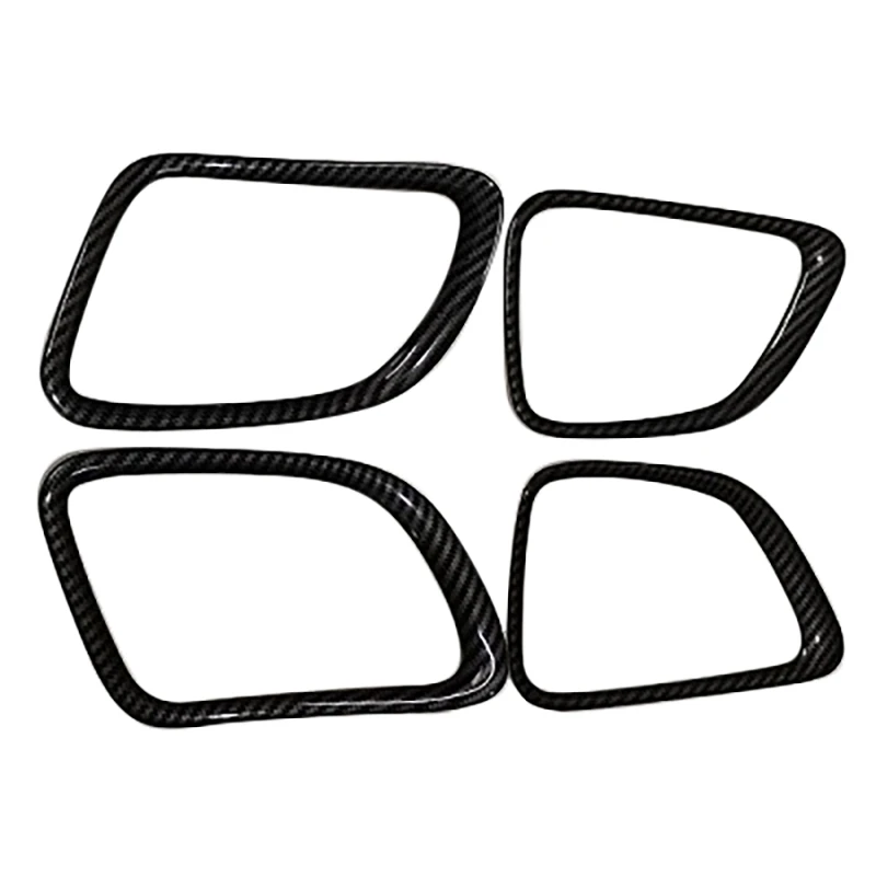 4Pcs Carbon Fiber Side Door Audio Speaker Cover Decorative Ring Cover Trims For Mercedes Benz C-Class W206 2021 2022