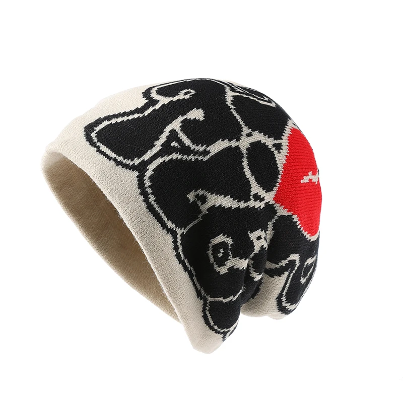 للجنسين الجاكار قبعة متماسكة إلكتروني تصميم الرجال الدفء الشتاء قبعة العصرية قبعة الجمجمة للنساء لينة تمتد قبعة الطقس البارد