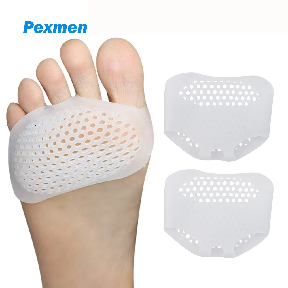 

Pexmen 2/4/10Pcs Gel Metatarsal Pads Ball of Foot Cushions for Women and Men Soft Silicone Foot Pads Pain Relief Forefoot Pad