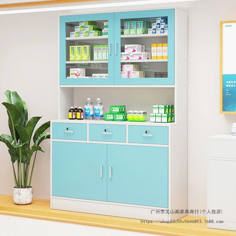 

Western Medicine Cabinet Clinic Medical Wooden Pharmacy Display Cabinet Treatment Room Disposal Desk Hospital Drug Dispensing