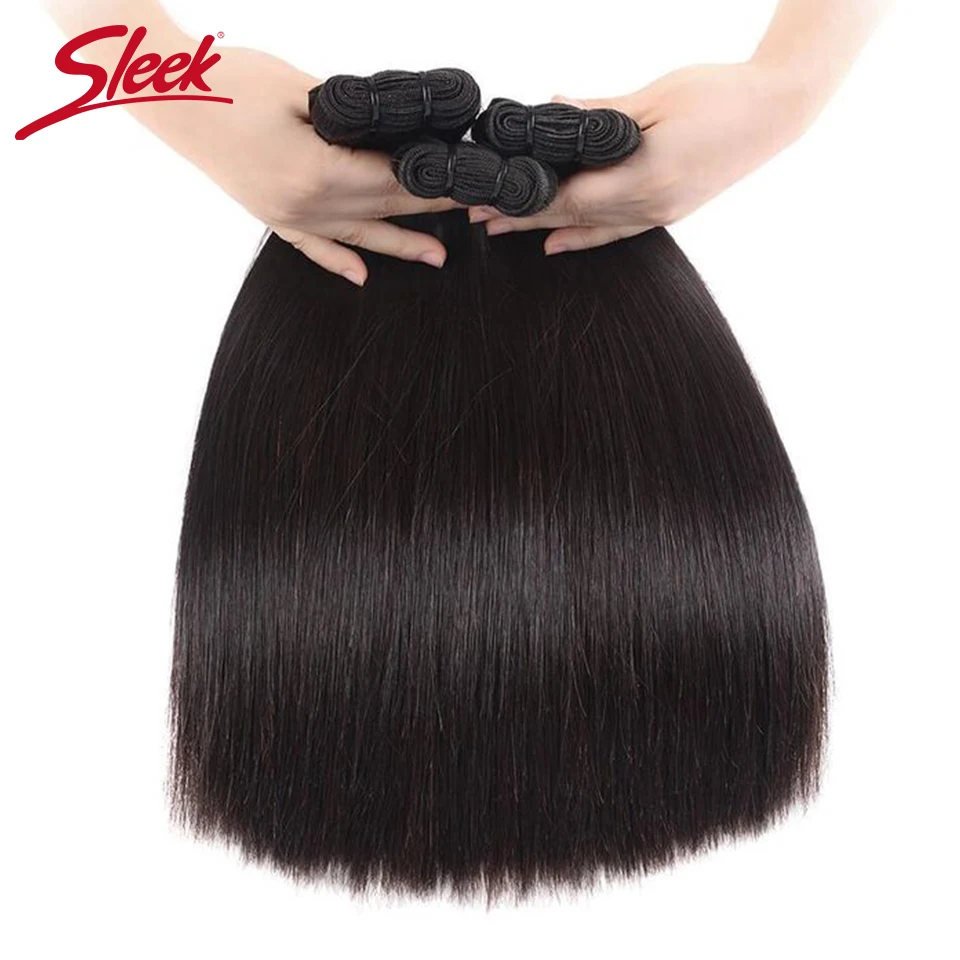 Sleek Malaysia Straight Hair  Natural Color Double Drawn Human Hair Weave Bundles Remy Honey Blonde #613 Human Hair Bundle