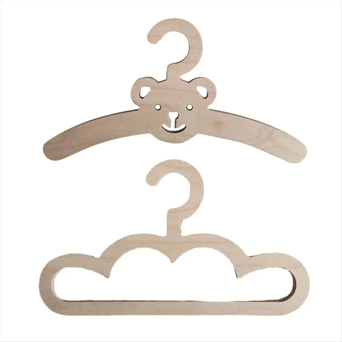A75K 10PCS INS Nordic Wooden Bear Cloud Clothes Hanger Wall Hanging Coats Rack Baby Cloth