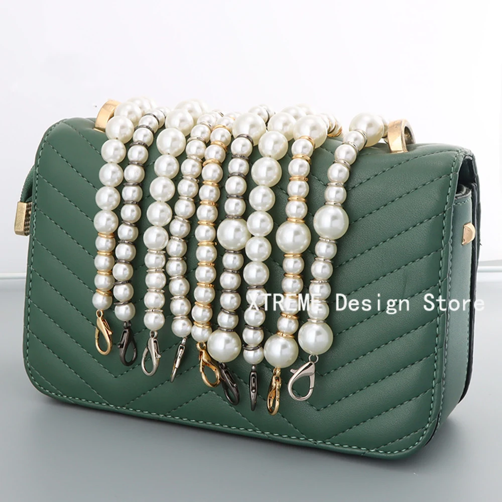 Fashion Pearl Strap For Bags DIY Purse Handbag Handles Replacement Short Imitation Pearl Bead Chain For Handbag Multifunctional