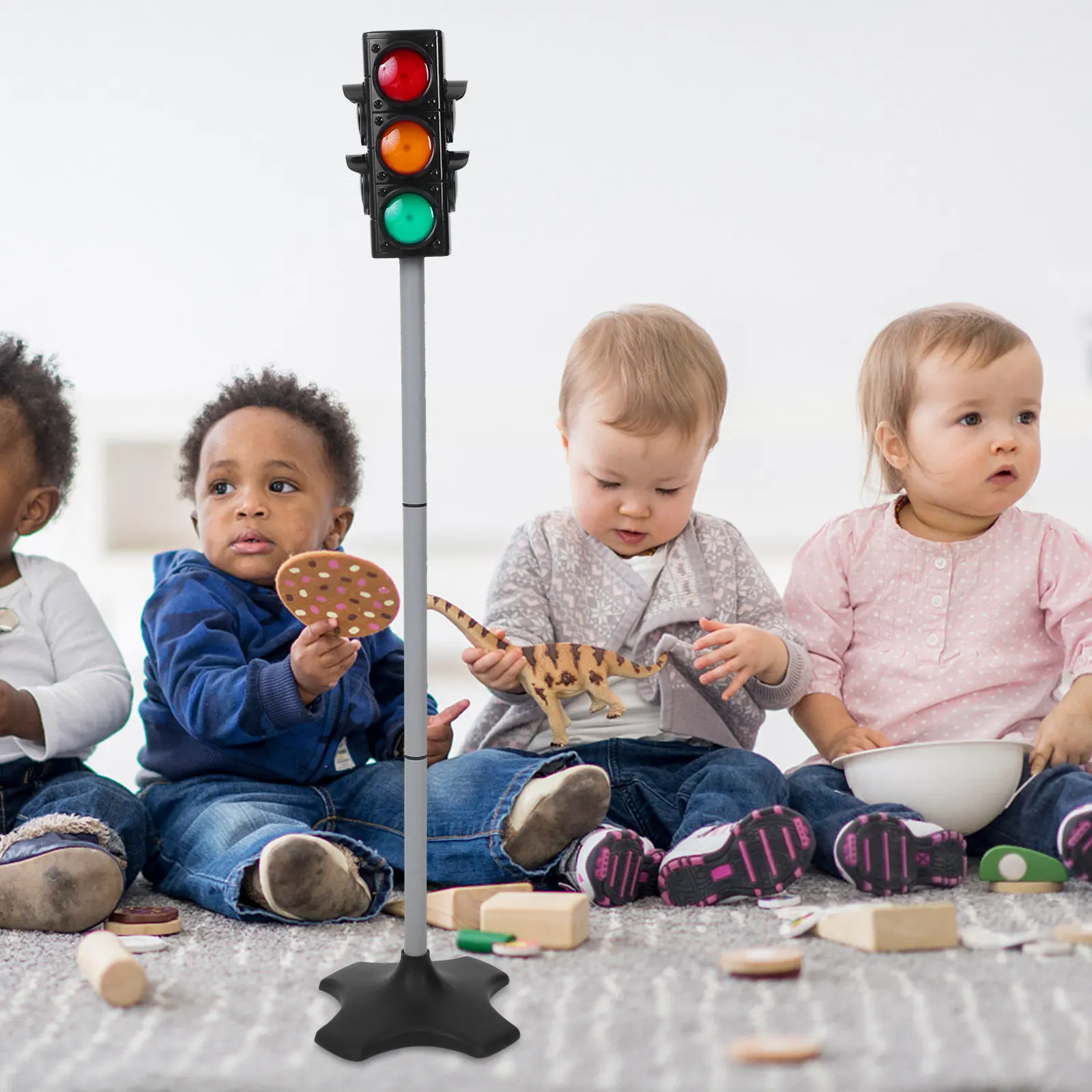 Simulation Traffic Signal Light Realistic Design Educational Indoor LED Lamp for Kids Classroom Play Traffic Light Lamp