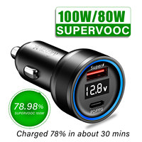 100W SuperVooc car charger for realme 11 10 GT 7 superdart 12v usb charger for oppo car charger 2 port oneplus 12 9T charger car
