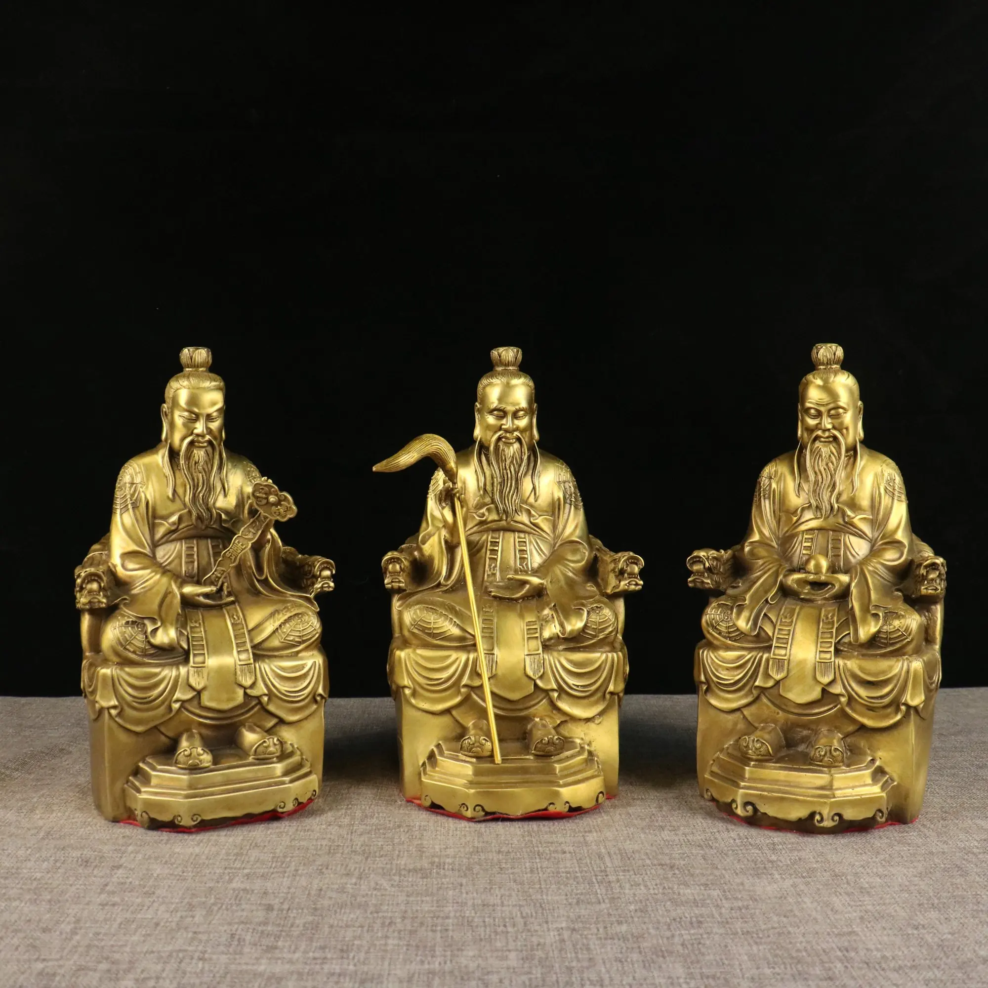 Pure Copper Sanqing Taozu Worship Ornament Taishang Laojun Yuanshi Tianzun Lingbao Tianzun