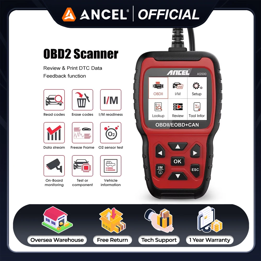 

Автомобильный сканер Ancel AS500, OBD2 устройство для диагностики двигателя