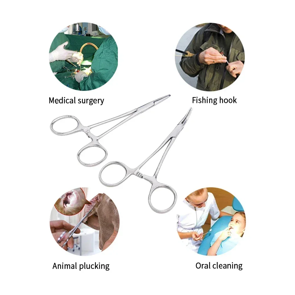 ALASICKA 12.5CM 16CM 18CM Stainless Steel Fishing Plier Scissor Line Cutter Hook Forceps Tackle Curved Tip Clamps Fishing Tools