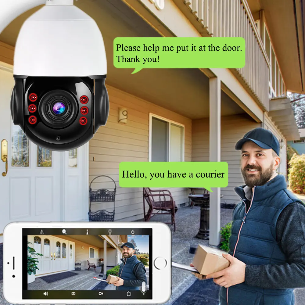 3G 4G SIM Card Sonyimx335 HD 5MP Wireless IP Camera Wifi PTZ Dome 30X Auto Focus Humanoid Track With Auto Zoom Two Way Audio