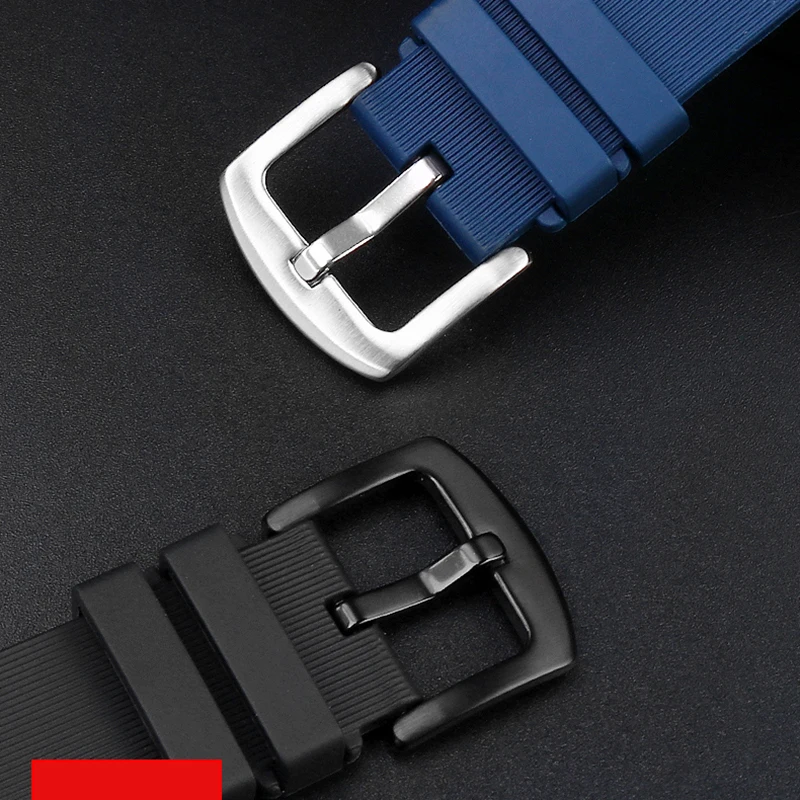 Watch Strap for Cartier Santos W20121U2 Series High Quality Waterproof Silicone Watchband Rubber Men and Women Black 20mm 23mm