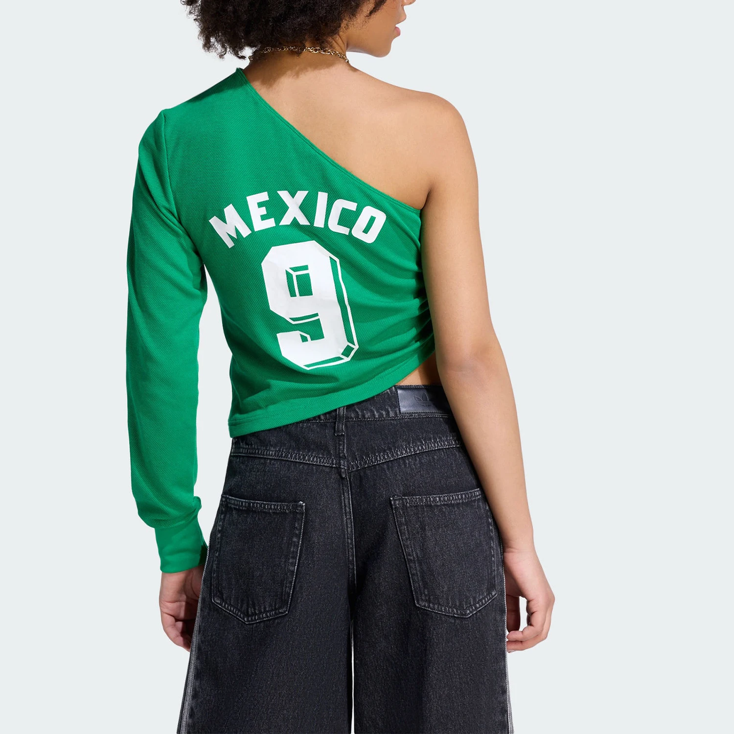 Adidas genuine clover new women's green and white slim fit short sleeved jersey KE2298