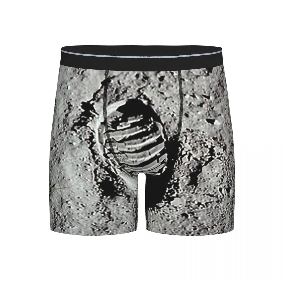 

Long Boxer Underpants Shorts Footprint On The Moon By Buzz Aldrin Apollo Panties Men Underwear for Homme Man Boyfriend Gifts