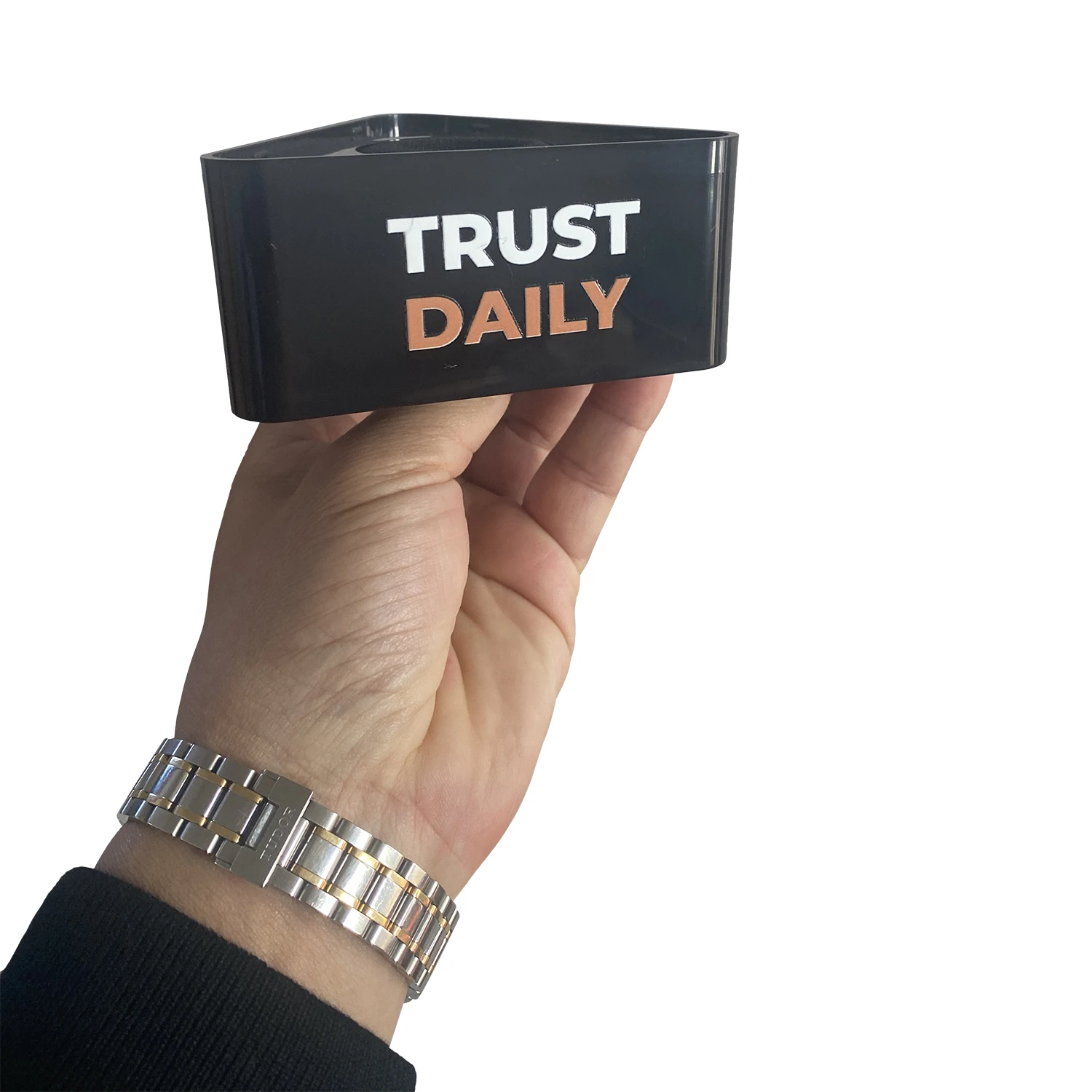 High Quanlity Customized UV Logo  ABS Triangle-shaped Square-Shaped Mic Microphone TV Interview Flag Station DIY With Sponge