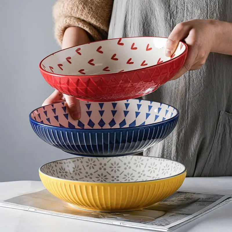 

Deep soup plate Nordic creative ceramic plate vegetable plate ceramic plate salad plate dinner plates juul ceramic plate
