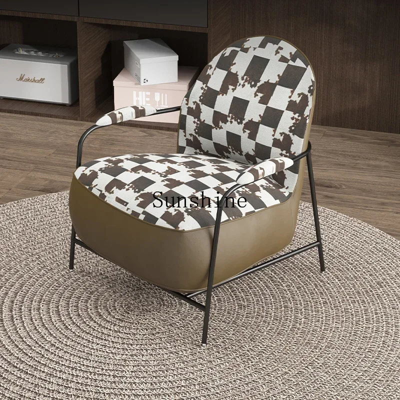 

Italian minimalist matte fabric casual balcony light luxury wabi sabi single sofa chair