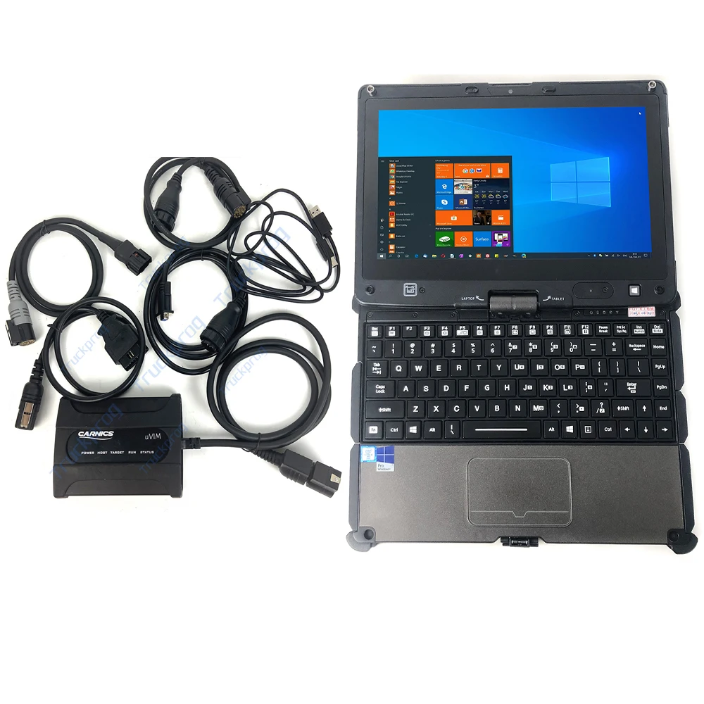 

For Doosan uVIM Diagnostic Tool Excavator Forklift Engine fault Scanner detection OBD Interface DDT CARNICS + Getac Laptop