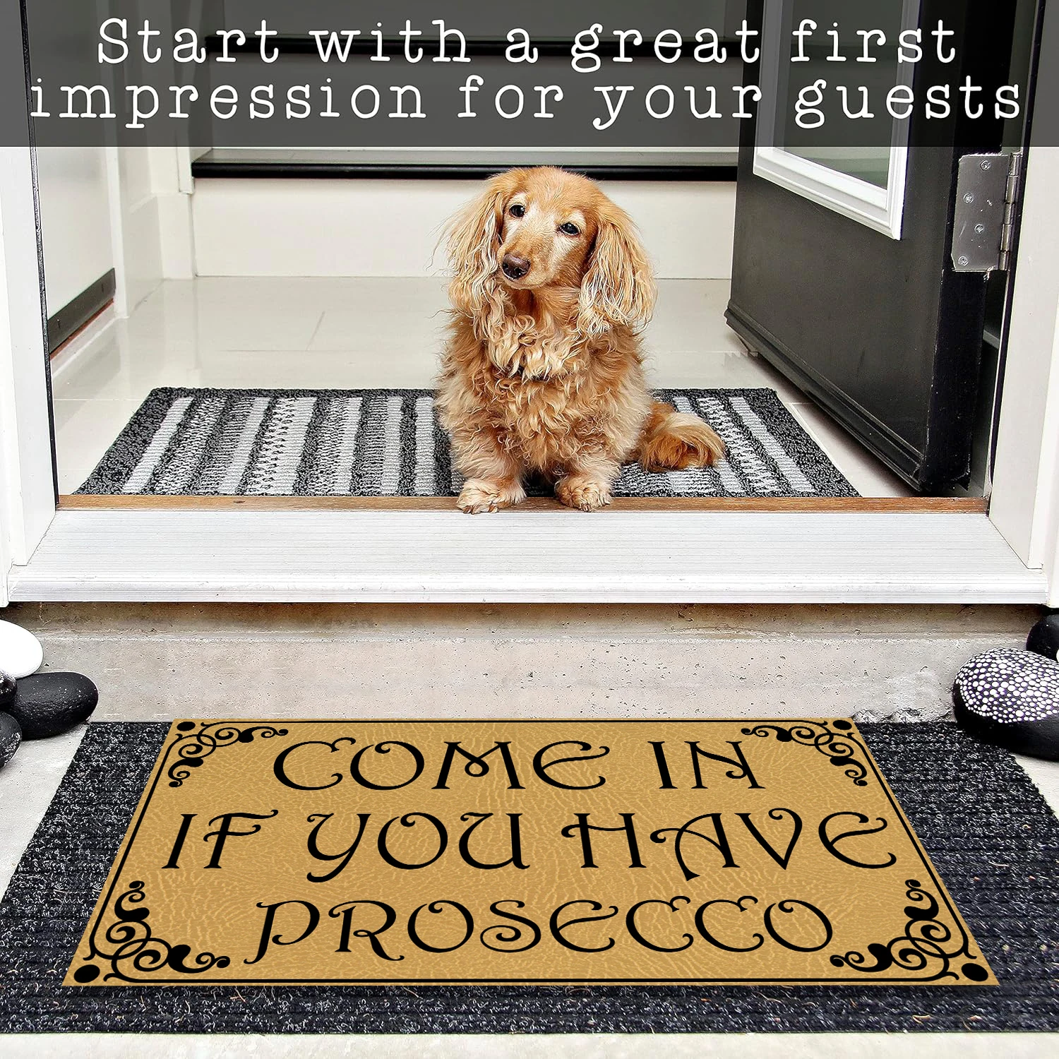 Come In If You Have Prosecco Door Mat Non-Slip Rubber Floor Mat Housewarming Welcome Mat for Outdoor Entryway Kitchen Rug