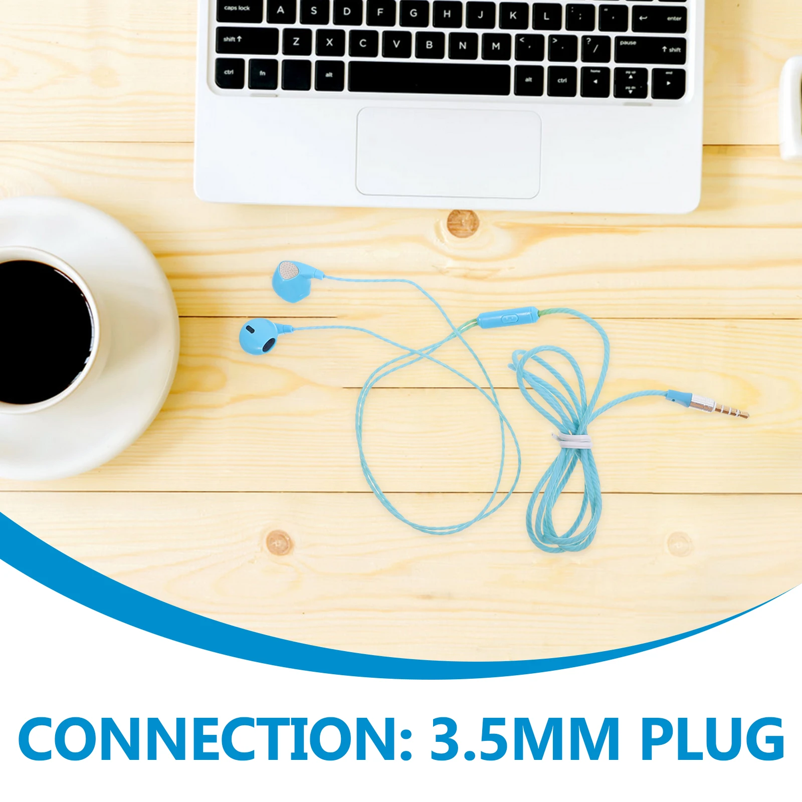 

Earbuds Headphones 3.5Mm Jack Stereo Sound Mic Answer Button Comfortable Fit For Iphone In-Ear Earbuds Mp3 Blue