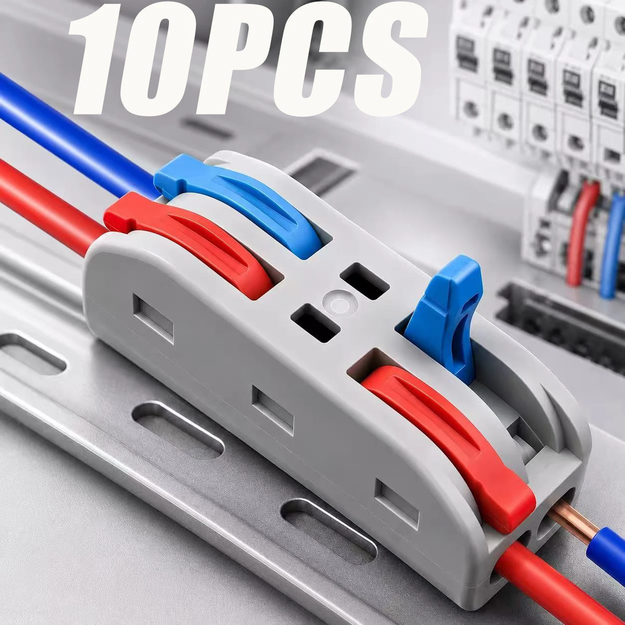 10PCS Compact Lever Terminal for AWG 28-12, Electrical Lever Nut Quick Wire Connector Push-In Wire Terminal Block