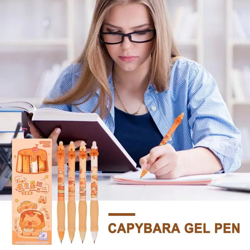 Bolígrafos de Gel borrables, 4X bolígrafos de tinta de Gel borrables, instrumentos de escritura de animales de dibujos animados para mujeres, hombres, niñas, niños, estudiantes