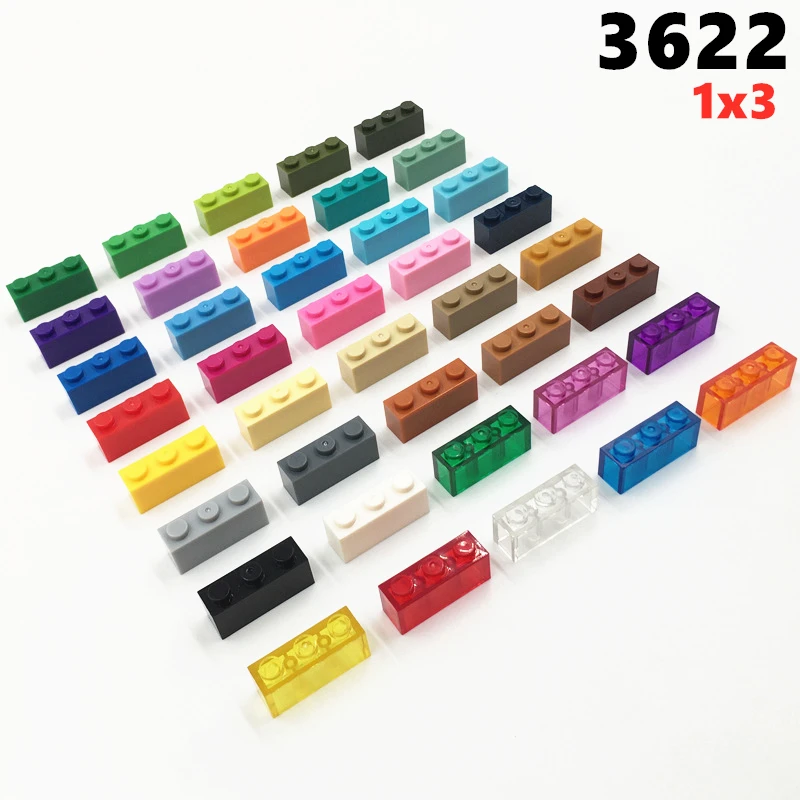 50pcs/lot MOC Parts 3622 Brick 1x3 Compatible Figures Bricks DIY Assmble Building Blocks Particle Kid Puzzle Brain Toys Gift