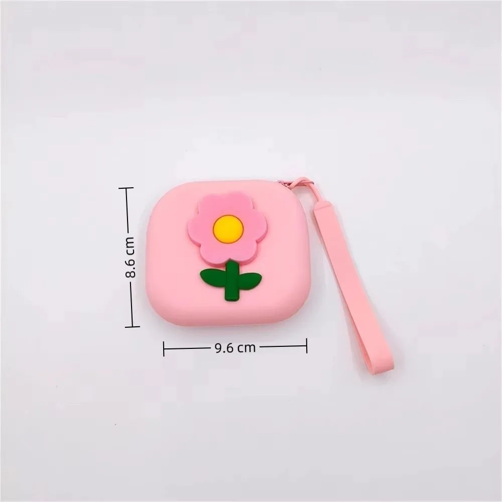Nuevo monedero de silicona con dibujos de flores, bolsa de almacenamiento con cremallera, pulsera multiusos, bolso, auriculares, lápiz labial