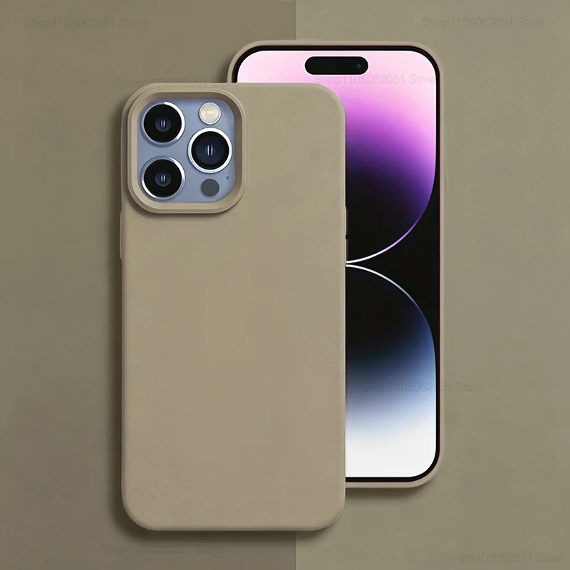 Original Silikon-Handyhülle für iPhone 18 17 16 15 14 13 18 Pro Max 16 Plus Air Einfarbige Schutzhülle gegen Stürze und Stöße – Detail 14