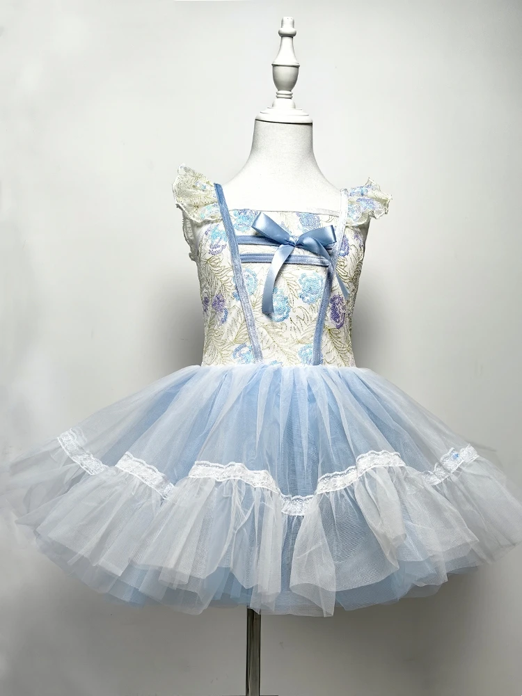 Kids Ballet Dress Girls Lace Sequin Swan Lake Performance Clothes Modern Dance Dress Gymnastic Ballet Performance Tutu Skirts