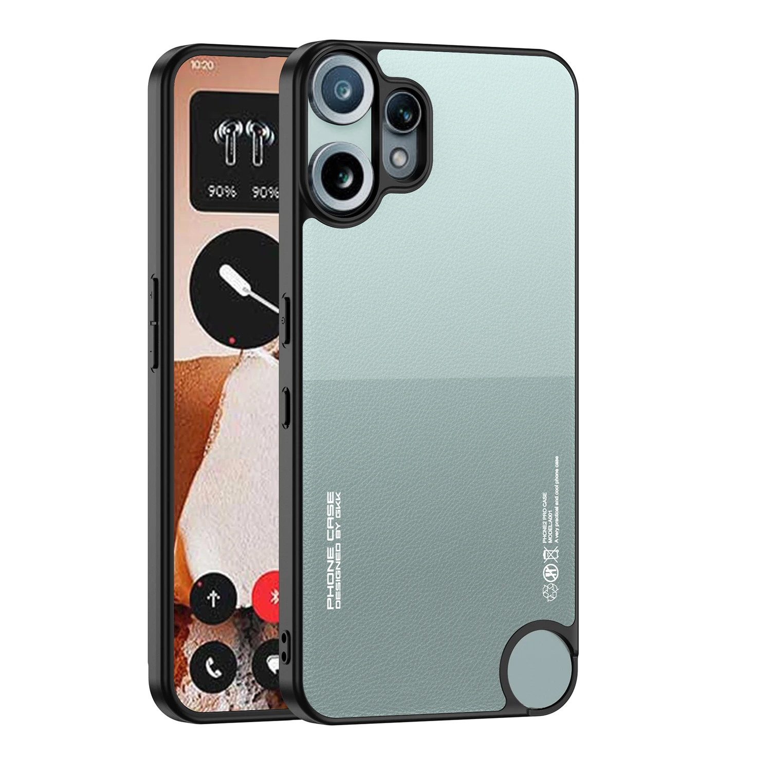 

Для Nothing CMF Phone 2 Pro Ультратонкий приятный для кожи двухцветный простой кожаный чехол для телефона Жесткий защитный чехол для камеры