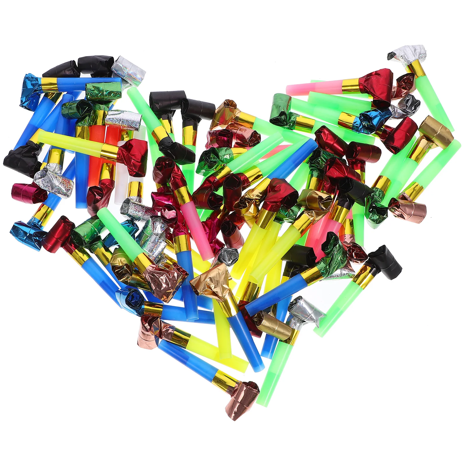 

100Pcs Blow Horn Noisemakers Party Blowouts Blowers Whistles Birthday Party Noise Makers Festival Favors Blow Horn Noisemakers