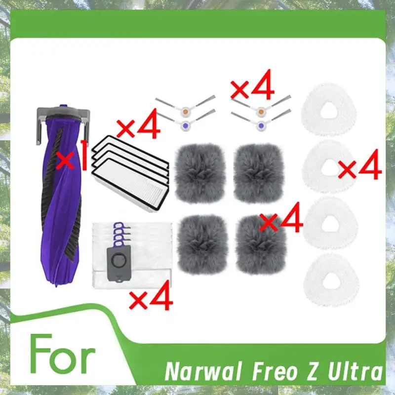 

L73A 2025-21 шт. для Narwal Freo Z Ultra аксессуары для пылесоса роликовая боковая щетка HEPA-фильтр накладка для швабры мешок для пыли