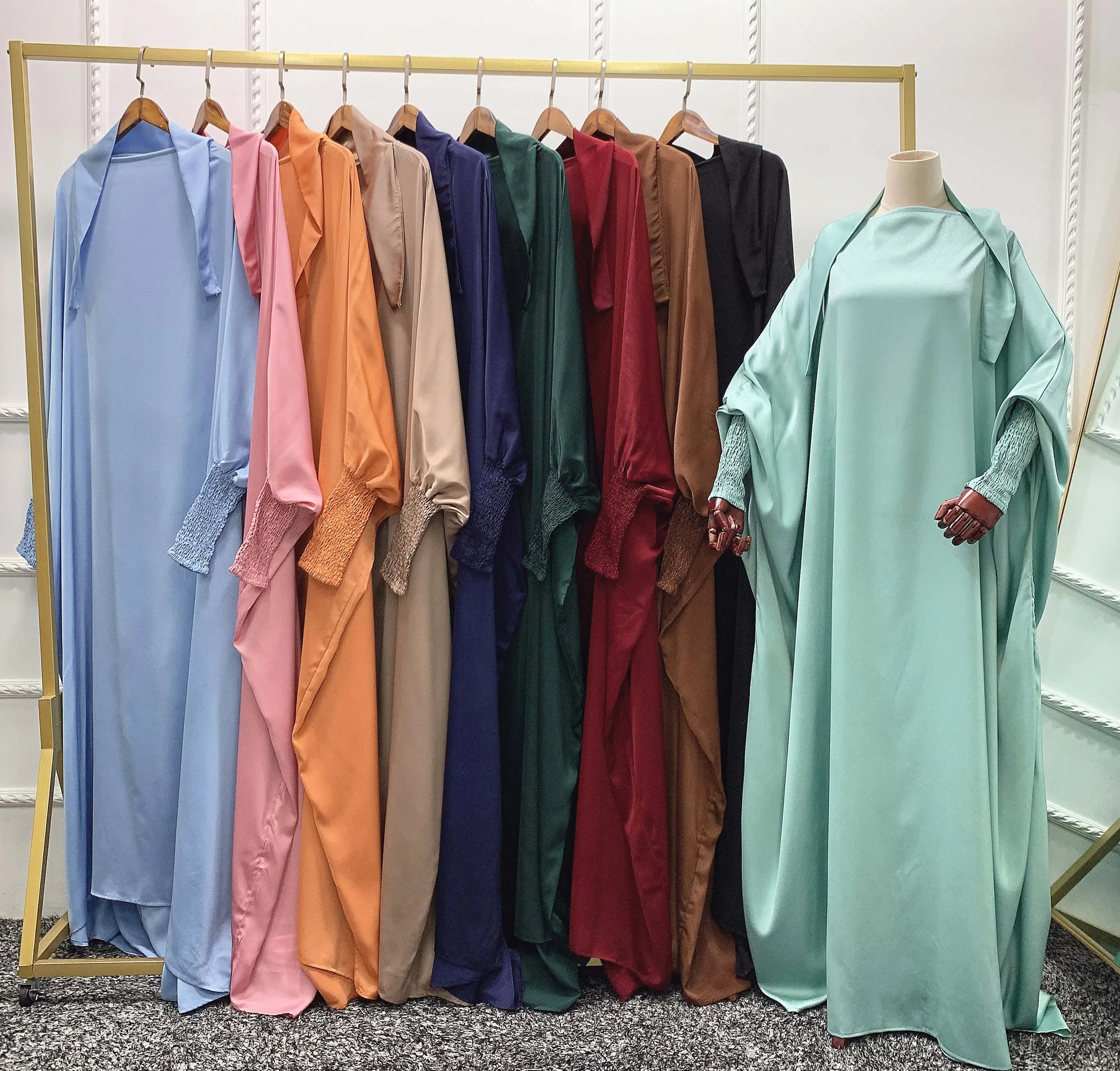 Muslimische Mode Hijab Dubai Abaya Lange Kleider Frauen Mit Schärpen Islam Kleidung Abaya Afrikanische Kleider Für Frauen Musulman Djellaba