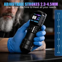 Máquina de tatuaje de carrera ajustable profesional, pluma de tatuaje inalámbrica, Motor sin escobillas, batería de alta capacidad para arte de tatuaje