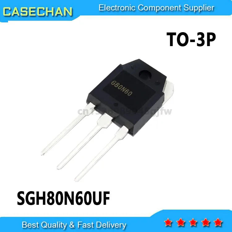 10PCS  SGH80N60UF G80N60UF G80N60 80N60 TO-3P 80A 600V