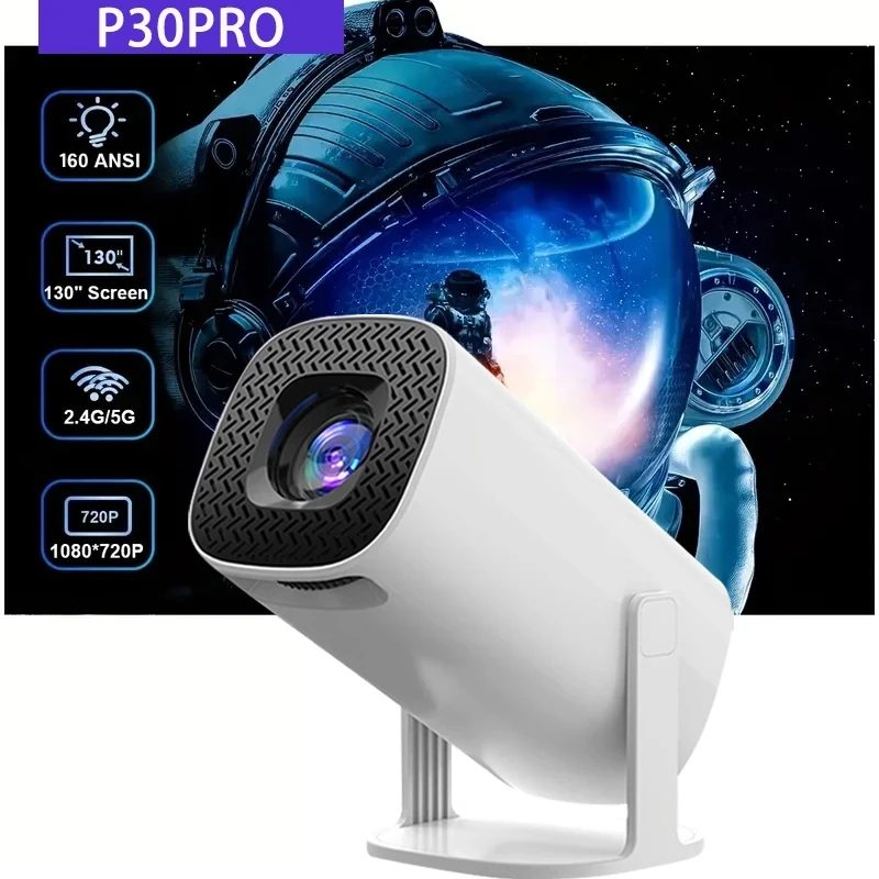 

Проектор Android 11 160ANSI P30PRO 4K с поддержкой 720P, Dual Wifi6, BT5.0, для домашнего кинотеатра и улицы, портативный, обновленная версия HY300