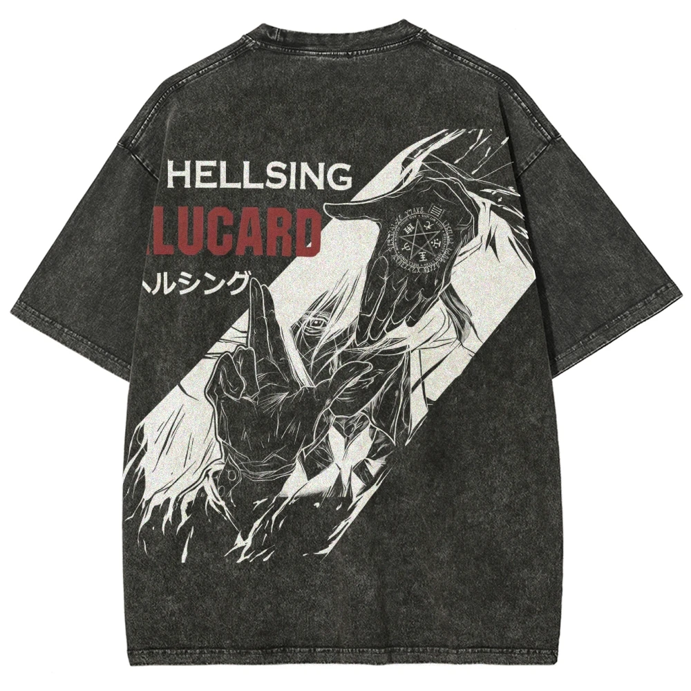 

Футболка унисекс Hellsing Anime Lover больших размеров, с эффектом потертости, подходит для всех сезонов, стильная одежда, уличный стиль, модная, для пар, мягкая.