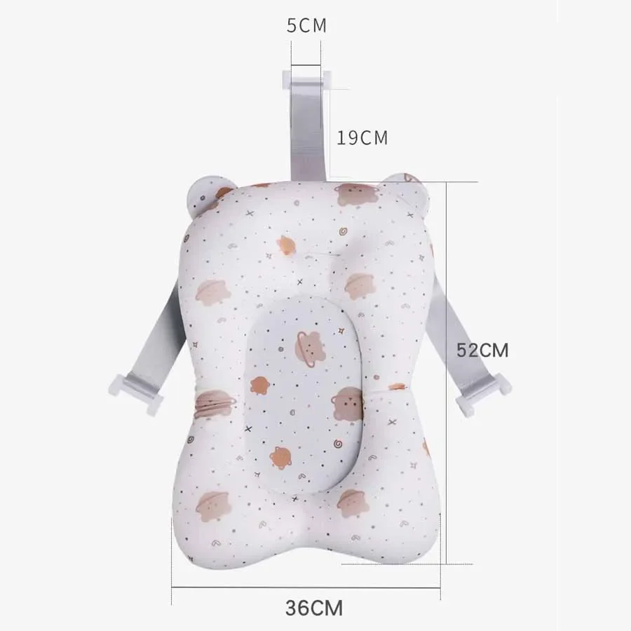 Baby Shower Tappetino per vasca da bagno Vaschette per bambini Cuscino per neonato Supporto pieghevole Cuscino per il corpo da bagno Cartone animato antiscivolo Morbido cuscino per vasca da bagno per neonato