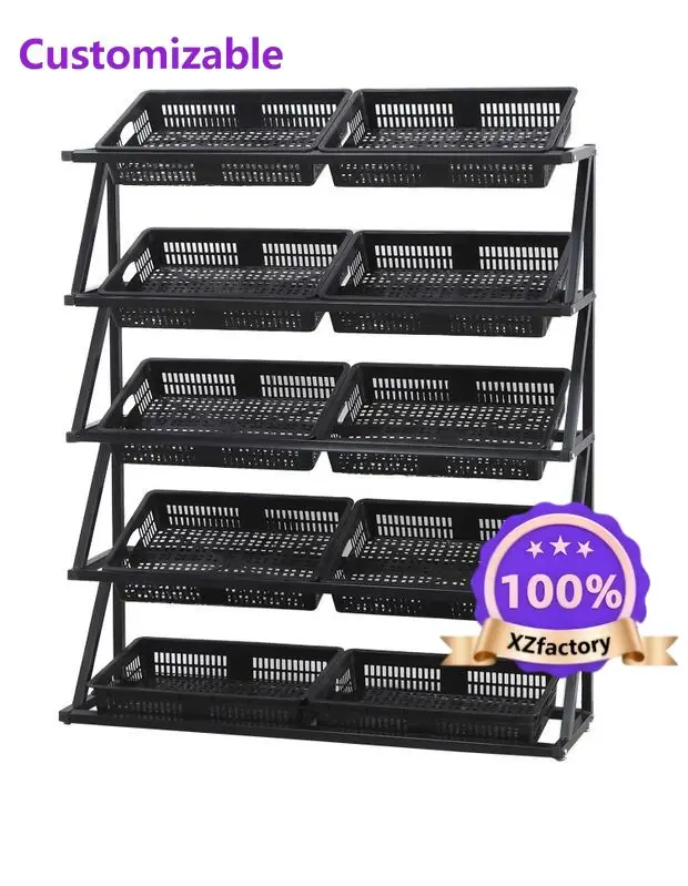 Factory Direct 2026 Top RatedFruit and vegetable shelves Display Supermarket fruit Creative multi-layer combination Commercial f