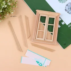 1Set 1:12 Dollhouse Miniature Unpainted Window Frame 6 Panes Of Window Furniture Model Decor Toy Doll House Accessories