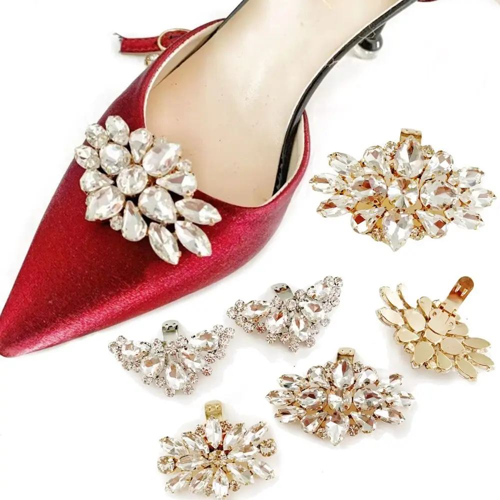 

1Pcs Diamond Shoe Clip Wedding Shoes High Heel Women Bride Decoration Rhinestone Shiny Decorative Clips Charm Buckle