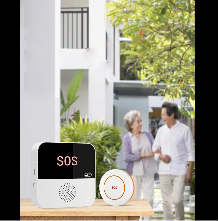 Tuya Wifi Caregiver Pager Wireless SOS Call Button Nurse Call Alert Patient Help System for Home Elderly Emergency Call