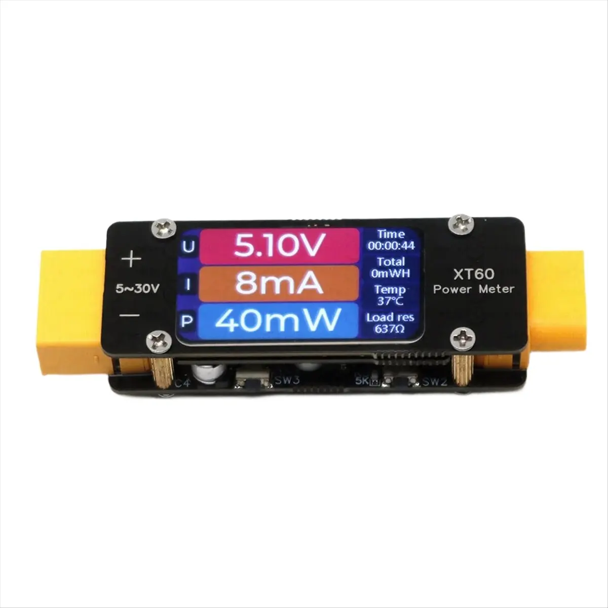 Y857A J~2mA-64A DC Ammeter Power Meter Bidirectional Current Voltage Temp for 12V 24V RC Drone Battery Charger Discharger