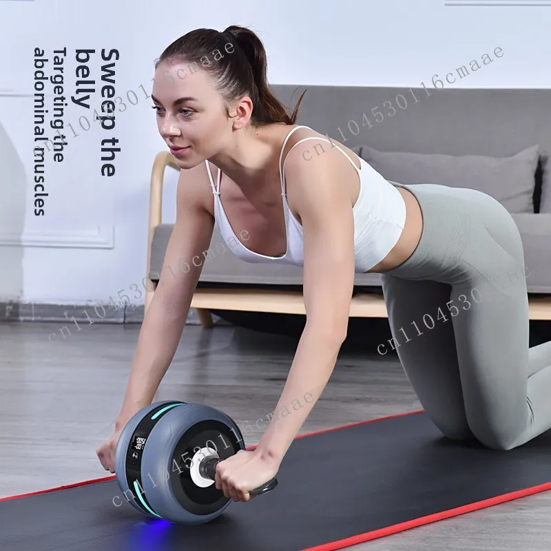 Automatic Rebound Roller Machine Abdominal Muscle Exercise Home Gym Workout Equipment Steel Wheels Men Women ABS Rubber MCG
